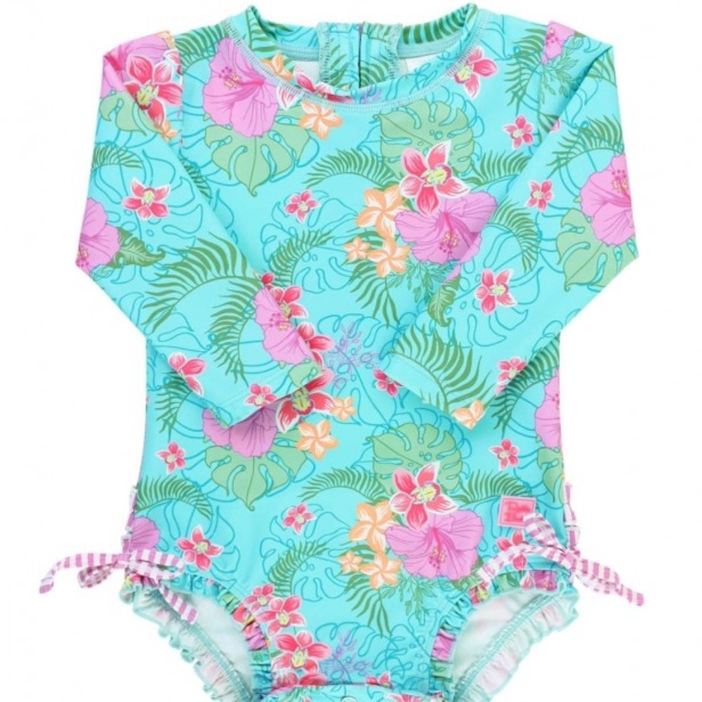 Rufflebutts Orchid Oasis One Piece Rash Guard